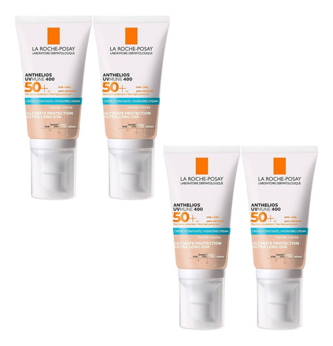 Combo X4 La Roche Posay Anthelios Mune 400 Spf50 Color 50 Ml