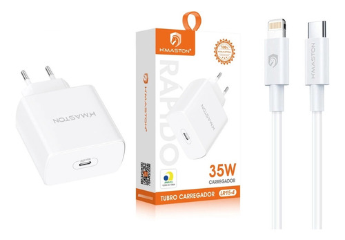 Carregador Turbo Para Iphone 35w Ultra Rapido Cabo E Caixa Branco