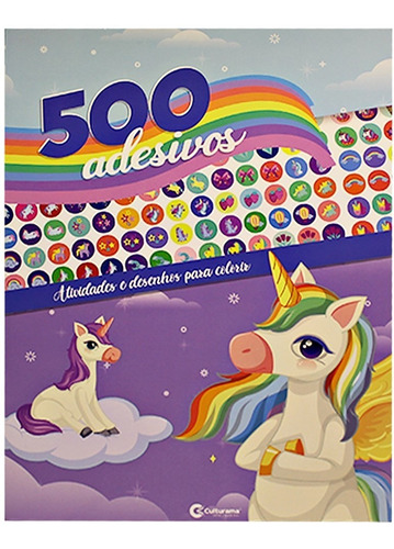 Livro 500 Adesivos Unicornios (pop)