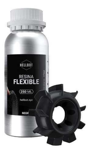 Resina Impresión 3d Hellbot Flexible Negra 250ml 