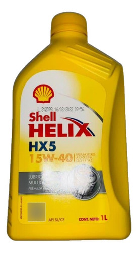 Aceite Mineral 15w-40 Shell Original Helix Hx5 Sellado 1l