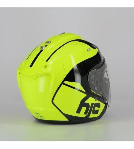 Casco Abierto 3/4 Hjc Fg-jet Acadia Verde Con Mica Para Moto