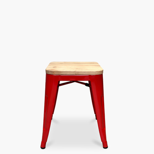 Piso Tolix Asiento Madera Rojo Form