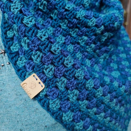 Pañuelo De Algodón Tejido A Mano A Crochet Azul, Verde