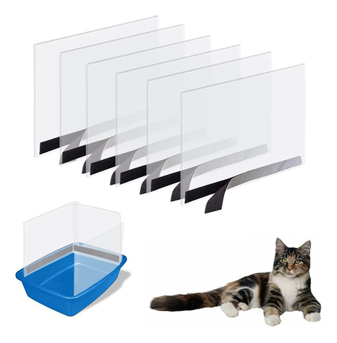 ~? 6 Pack Cat Litter Box Pee Shields, High Side Open Top Kit