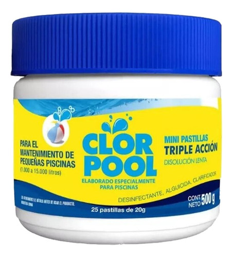 Mini Pastillas De Cloro Para Piscina Tripleacción 25u - Aym