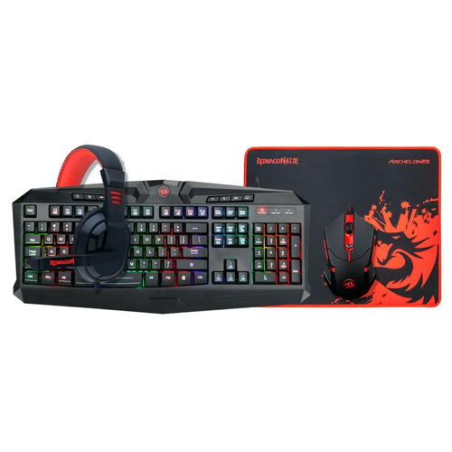 Kit Teclado+mouse + Pad + Auricular Gamer Redragon S101-ba 