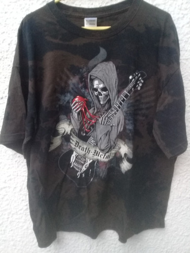 Camiseta Death Metal Marron Y Negra Talle Xl.