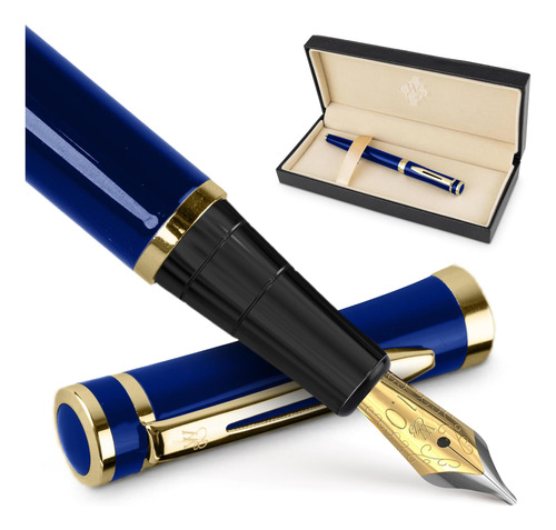 Wordsworth & Black Fountain Set, 18k Nib Gilded Broad Nib, I