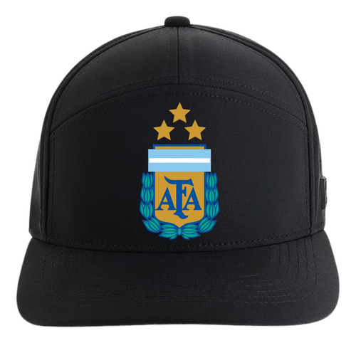 Gorra Argentina Leo Messi 5 Paneles Premiun Black