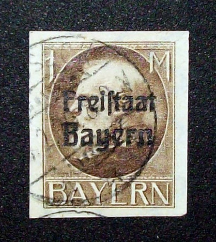 Bayern - Sello Sc. 225 Ludwig Iii 1m Freistaat Usado L2254
