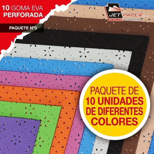 Goma Eva Calada Con Formas 10 Uni 40x60cm Colores Surtidos 