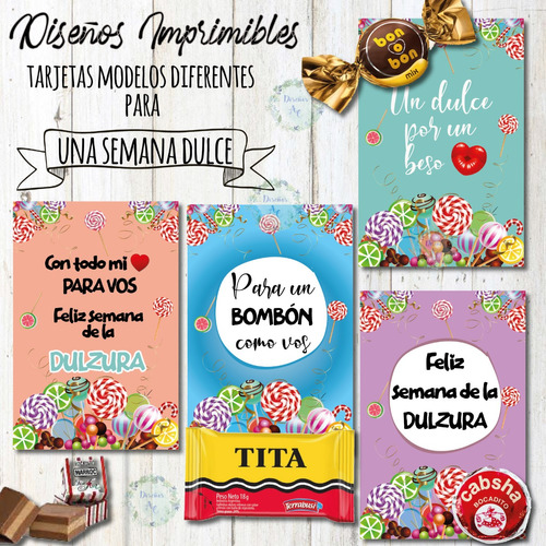 Tarjetas Semana De La Dulzura - Kit Imprimible