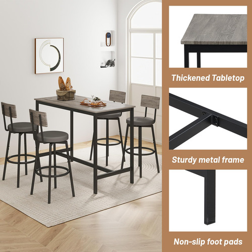 Zevemomo Juego De Mesa De Comedor Para 4 Juego De Mesa De