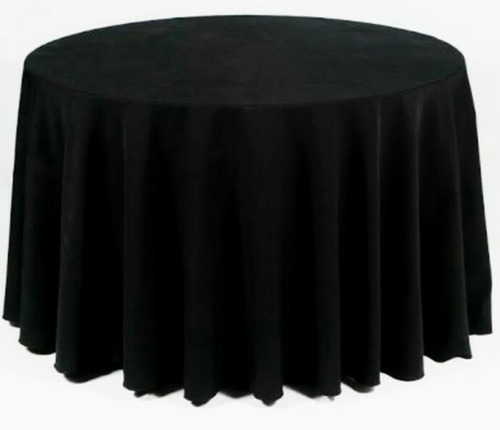 06 Toalhas De Mesa Redonda Oxford  Preto 2,60m Festa Buffet 