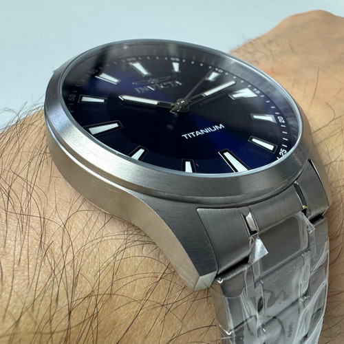 Invicta Ti-22 Reloj Hombre Caja Y Extensible De Titanio Azul