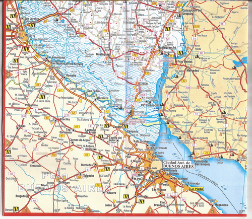 Mapa De Ruta Entre Rios Corrientes Misiones Uruguay Paraguay