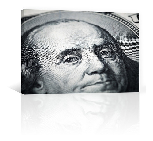 Cuadro Decorativo Canvas Monedas Benjamin Franklin Retrato