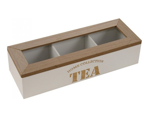 Caja De Te Home Deco Dorado Tea 3 Divisiones