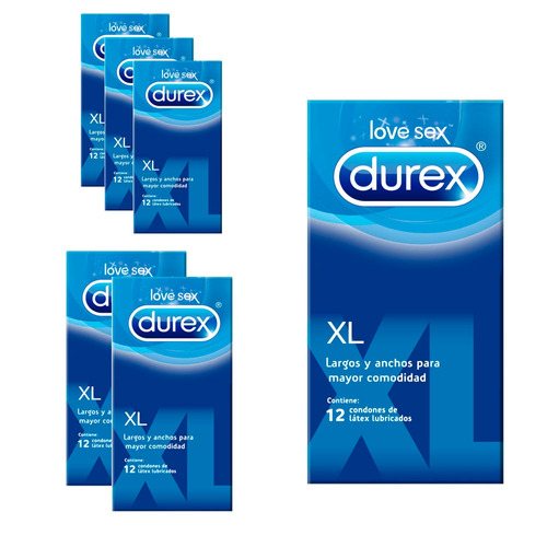 Set De Condones Preservativos Durex Extra Large X72 Unid