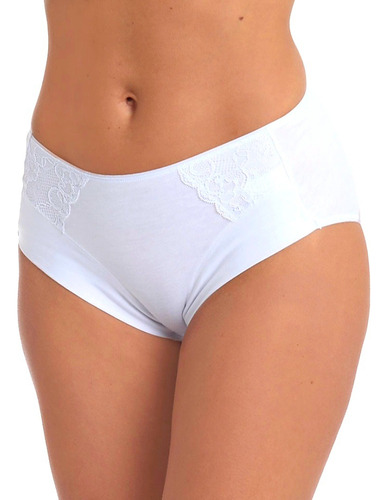 Bikini Bambú & Encaje Lady Genny Talla L Color Blanco C-995