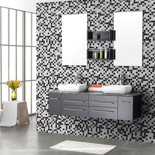 Imagem 2 de 4 de Adesivo De Parede Pastilha Lavável Cozinha Banheiro 310x58cm