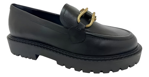 Sapato Mocassim Arezzo Couro Legitimo Soft Preto Classico