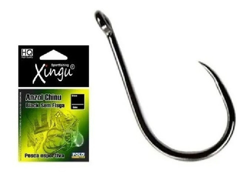 Kit C/10 Anzol Pesca Sem Farpa Fisga Chinu Black N10 Afiado