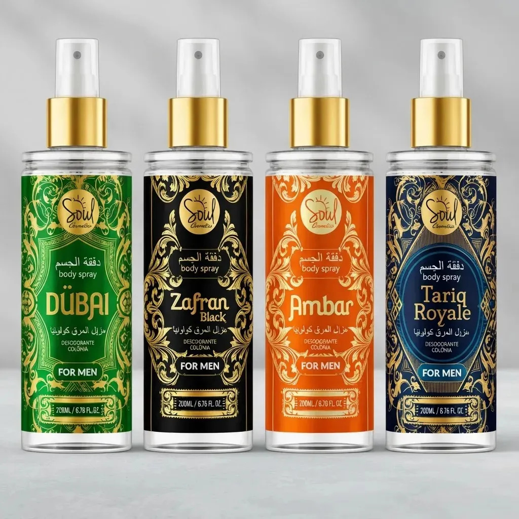 Body Splash Arabe C/4un 200ml Perfume Masculino De Luxo