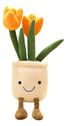 Muñeca De Peluche Tulipán Flor Planta Muñeca Naranja