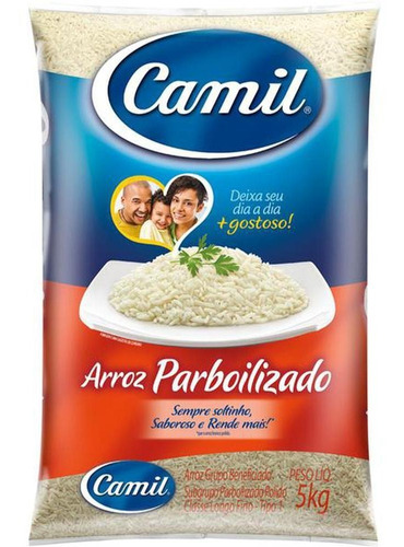 Kit C/2 Arroz Parbolizado Camil 5kg C/ Nota Fiscal 