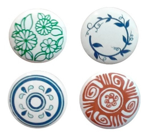 Imagen 4 de 8 de Tiradores Ceramica Infantil Manija Cajon 29mm Vintage Mueble