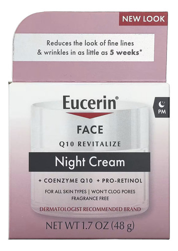 Eucerin Crema Facial Nocturna Antiarrugas Q10 + Pro-retinol Todo Tipo De Piel