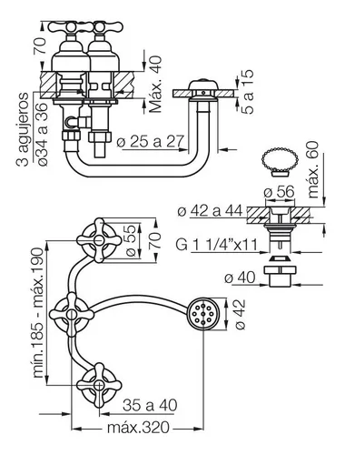 Grifer a Fv Malena Bidet Con Transferencia Cromada Ba o