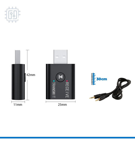 Imagem 3 de 9 de Receptor E Transmissor De Áudio Bluetooth Usb Bt 5.0 Para Tv