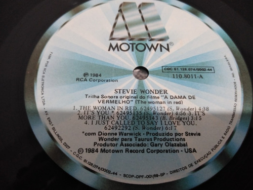 Lp Stevie Wonder - A Dama De Vermelho 1984 O Filme (Usado)