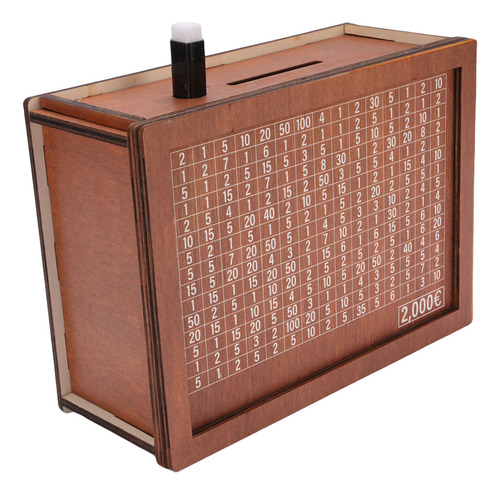 Economizando Dinheiro Em 2000 Euros Savings Challenge Wooden