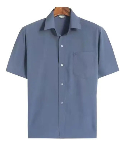 Camisas De Seda Fría Para Hombre, Blusas De Manga Corta Para