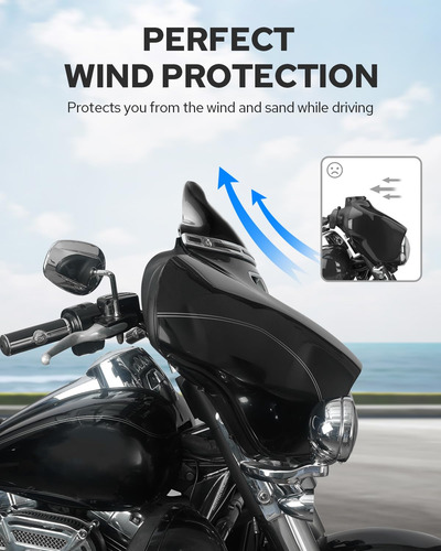 Parabrisas Ondulado 18 Cm Para Moto Harley Davidson Premium