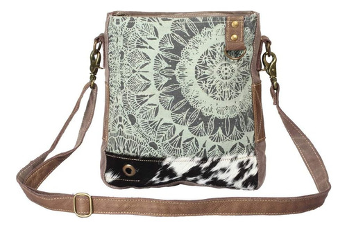 Myra Bag Verdant Lona Reciclada Y Bolso De Hombro De Cuero D