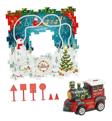 Juego De Rompecabezas De Tren Navideño Con Vías, 15 Piezas