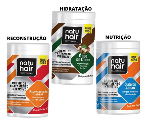 Cronograma Capilar Reconstrução Hidratação Nutrição Natuhair