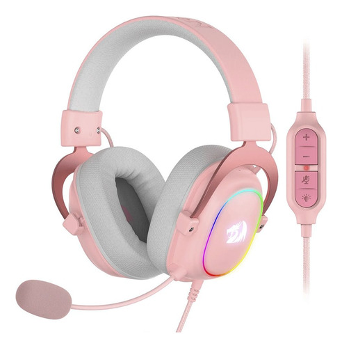 Auriculares Redragon Zeus X Pink Rgb H510p Usb Pc Ps4 Ps5