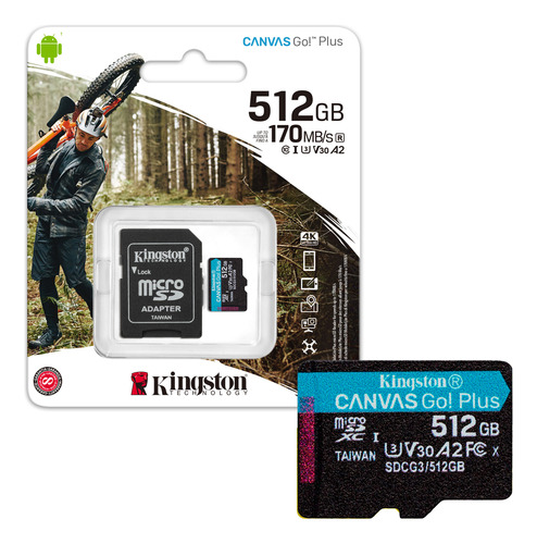 Tarjeta De Memoria Microsd 512gb Kingston Canvas Go Plus 4k