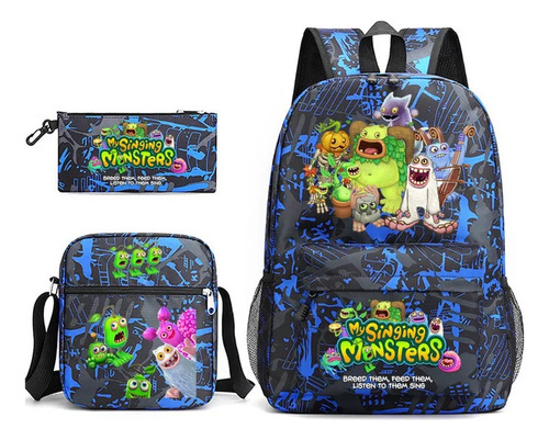 Set De Mochila Escolar De 3 Piezas - Monster Music Concert