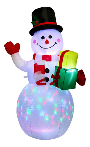 Navidad Decoración 1.5m Nieve Inflable Feliz Luz Led Muñeco