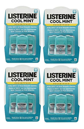 Listerine Cool Mint Pocketpaks Tiras De Aliento, Paquete De 