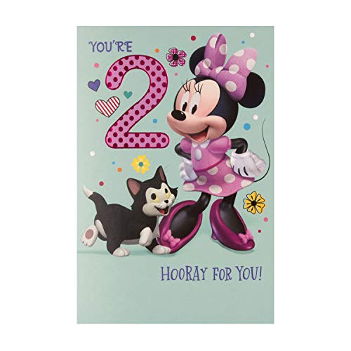 Tarjeta De Segundo Cumpleaños Diseño De Minnie Mouse