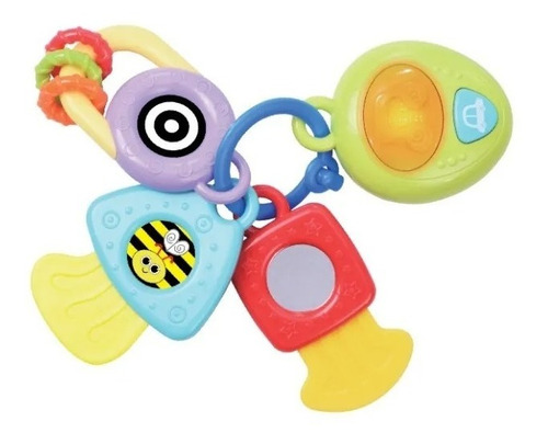 Imagen 1 de 2 de Llavero Sonajero Con Luz Y Sonido Ok Baby (3479)
