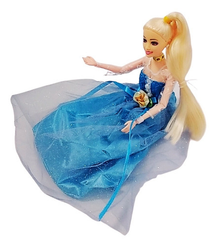 Imagen 5 de 7 de Royalty Muñeca Articulada 30cm Accesorios Vestido Turquesa